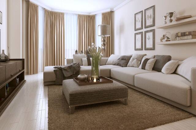 Modern clean white living room apartment